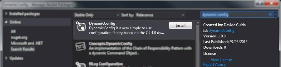 DynamicConfig on Nuget!