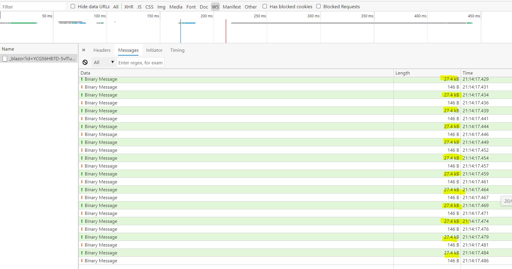 Blazor websocket calls